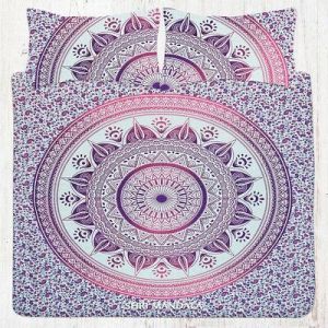 psychonoutstyle Bed sheets purple mandala