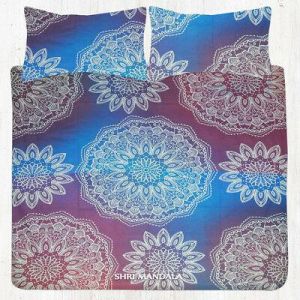psychonoutstyle Bed sheets blue mandalas