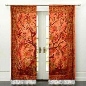psychonoutstyle curtains red tree of life